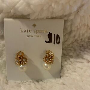 Kate Spade Floral Gold and Pearl Earrings